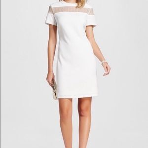 Shortsleeve Crepe Shift Dress